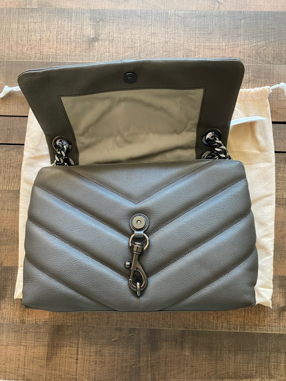 Rebecca Minkoff Edie Maxi Shoulder Bag in Graphite - Picture 5 of 16